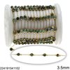 Stainless Steel Chain with Faceted Round Stone Bead 3.5mm