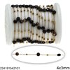 Stainless Steel Chain with Faceted Round Flat Bead Stone 4x3mm