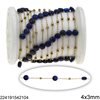 Stainless Steel Chain with Faceted Round Flat Bead Stone 4x3mm
