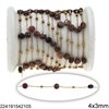 Stainless Steel Chain with Faceted Round Flat Bead Stone 4x3mm