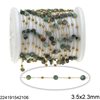 Stainless Steel Chain with Faceted Round Flat Bead Stone 4x3mm