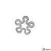 Stainless Steel Pendant Flower with Zircon 21mm