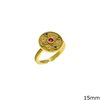 Δαχτυλίδι Ασημένιο 925 Βυζαντινό με Ζιργκόν 15mm