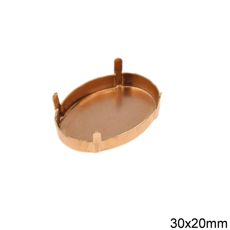 Brass Oval Cup Closed Bottom 30x20mm