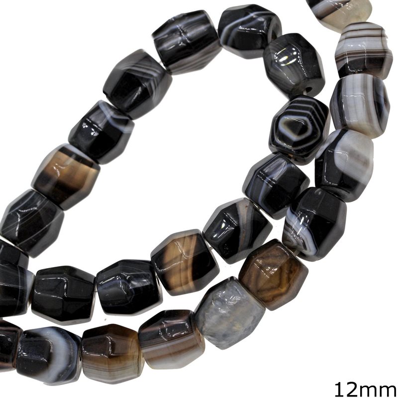 Agate Oval Faceted Beads 12mm