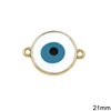 Casting Round Evil Eye Spacer with Enamel 19mm