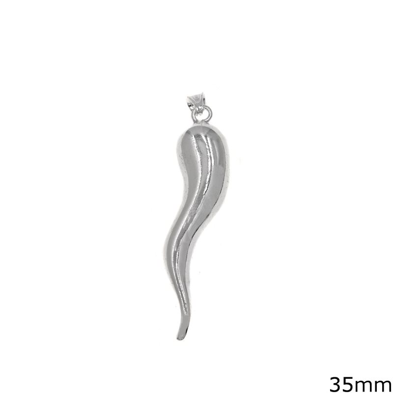 Silver 925 Pendant Tooth Loustre 35mm