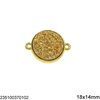 Brass Round Spacer with Plastic Stone 18.5x14mm