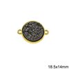 Brass Round Spacer with Plastic Stone 18.5x14mm