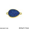 Brass Pearshape Spacer with Plastic Stone 22.8x13.7mm