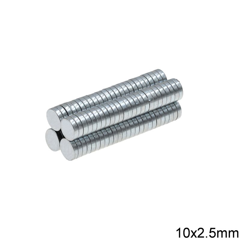 Μαγνήτης 10x2.5mm Neodymium N35