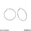 Stainless Steel Hoop Earrings 2mm