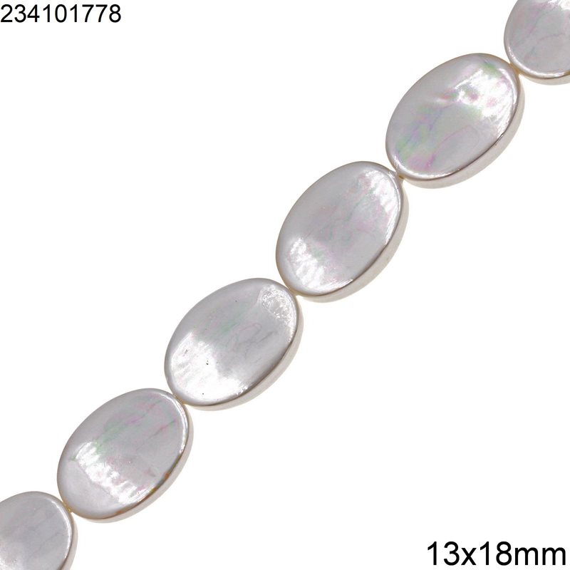 Oval Pearl Pasta Beads 13x18mm