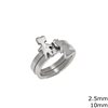 Stainless Steel Double Ring 2.5mm with Various Motif 