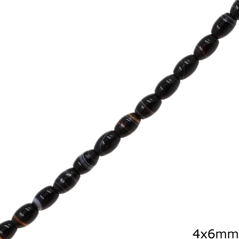Onyx Oval Beads 4x6mm