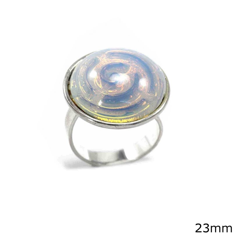 Silver 925 Ring with Opal Stone 23mm
