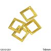 Silver 925 Finding Square Textured Hoop 14mm