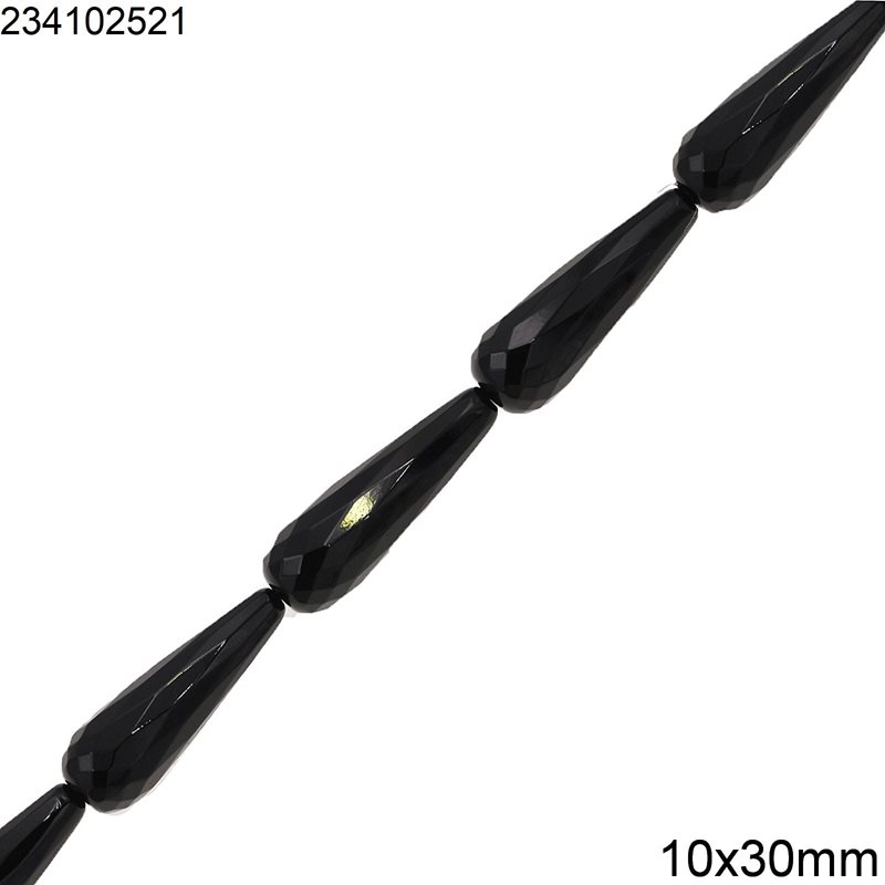Onyx Pearshaped Faceted Beads 10x30mm