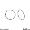 Stainless Steel Hoop Earrings 2mm