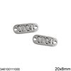 2024 Stainless Steel New Years Lucky Charm "2024" 20x8mm