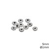 Silver 925 Striped Rondelle Beads 5mm with Hole 1mm