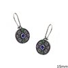 Silver 925 Hook Earrings Byzantine with Zircon 15mm