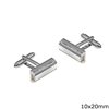 Stainless Steel Cylinder  Cufflinks with Mop-shell 10x20mm