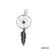 Silver 925  Pendant Dreamcatcher 14mm with Bead