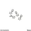 Silver 925 Pendant Star with Zircon 3-4mm