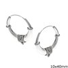 Silver 925 Hollow Hoop Earrings with Braided Knot 25-40mm