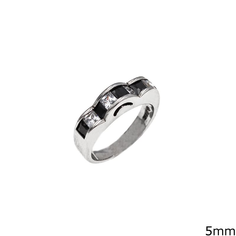 Silver 925 Ring with Zircon 5mm