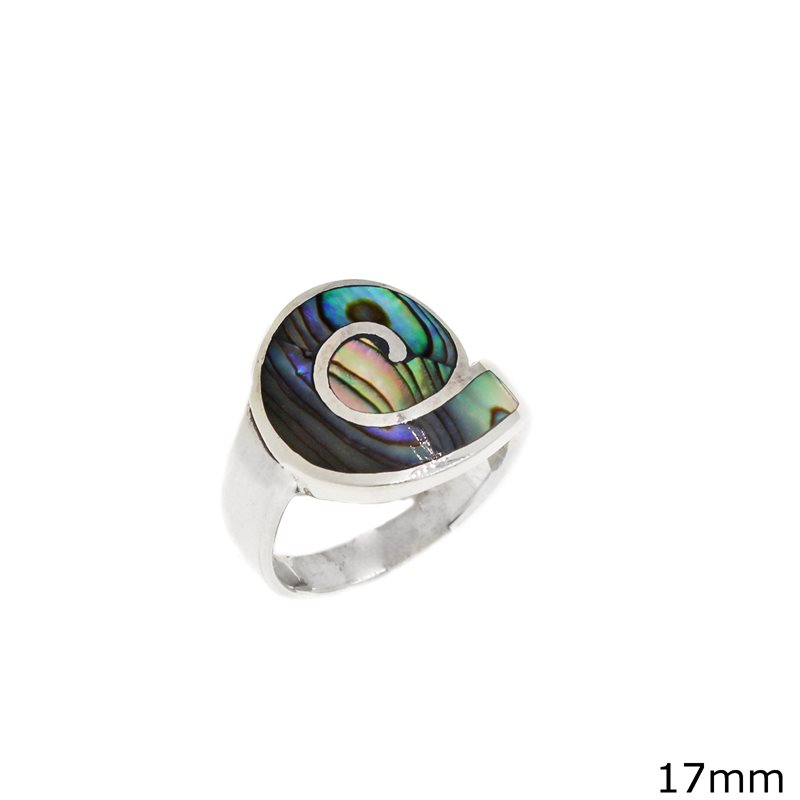 Δαχτυλίδι Ασημένιο 925 Σπείρα με Φίλντισι 17mm