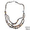 Triple Necklace with Jade Beads 6-12mm, 50cm