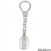 Silver 925 Finished Keychain with Stripes 22gr 20x32mm