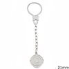 Silver 925 Finished Keychain Cancer Zodiac Sign 21mm