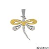 Stainless Steel Pendant with Butterflies 28-40mm