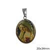 Stainless Steel Oval Pendant with Portrait 20x34mm
