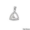 Silver 925 Pendant Triangle with Zircon 19x15mm