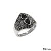 Silver 925 Ring with Marcasite and Semi Precious Stones 19mm