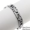 Stainless Steel Bracelet with Matte Plates 10x17mm and Crosses 10x15mm
