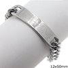 Stainless Steel Bracelet Tag 12x50mm with Wishes 