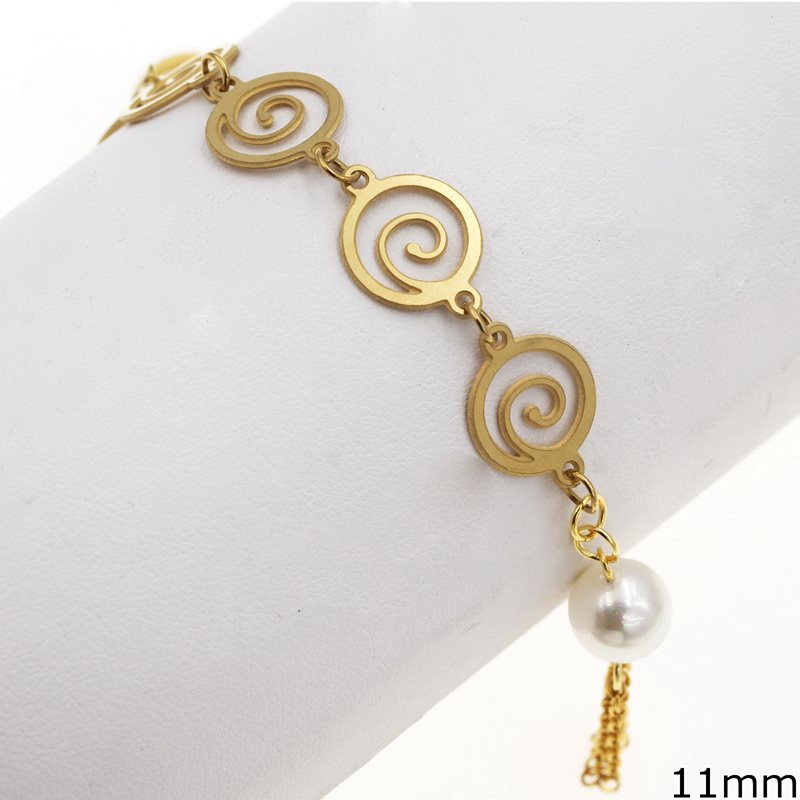 Stainless Steel Bracelet with Spiral 11mm