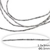 Silver 925 Tube Bead with Design 1.5x3mm with Hole 0.5mm