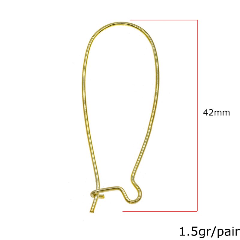 Silver 925 Earring Hook 42mm, Thickness 0.9mm  1,5gr/pair