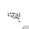 Silver 925 Diamond Cut Bead 2.5mm with Hole 0.9mm Rhodium Plated 
