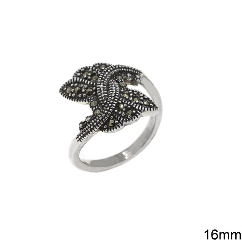 Silver 925 Ring with Marcasite 16mm