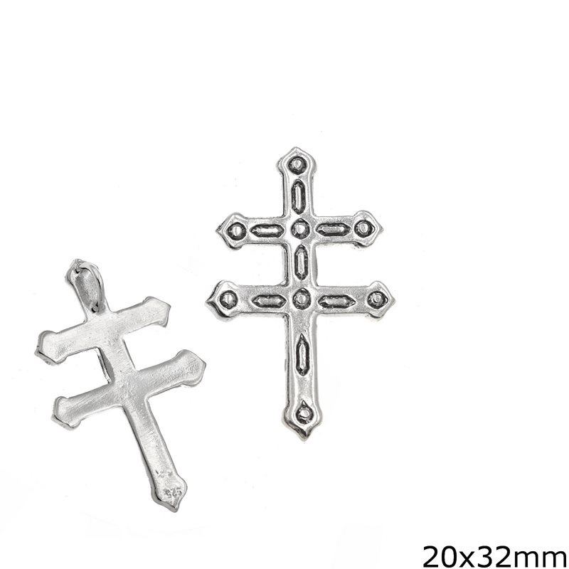 Silver 925 Pendant Monastic Cross 20x32mm