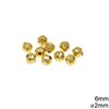 Brass Faceted Bead 6mm with 1.4-2mm Hole
