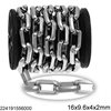 Stainless Steel Oval Link Chain 16x9.6x4x2mm 