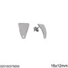 Stainless Steel Triangle Earring Stud with Hole 16x12mm